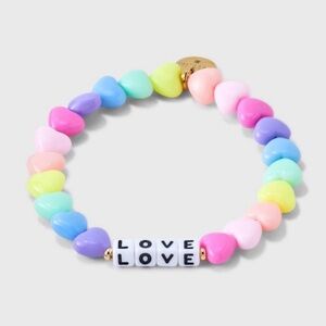 Little Words Project “Love” Multicolor Heart Beaded Bracelet